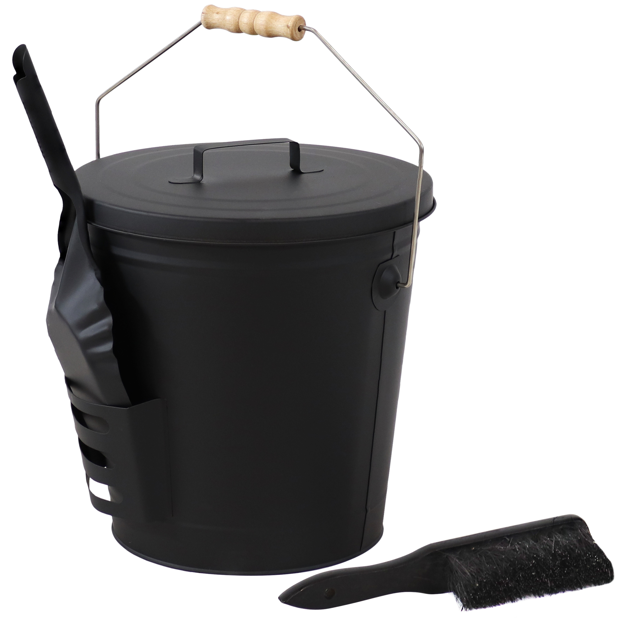 Sunnydaze Decor, Fireplace Ash Bucket with Lid, Shovel and Brush, Model# GWC-500